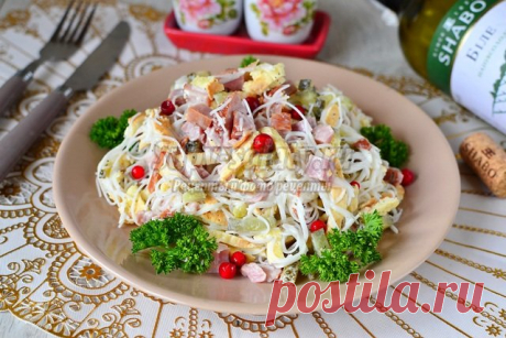 Праздничный салат с фунчозой. Рецепт с пошаговыми фото