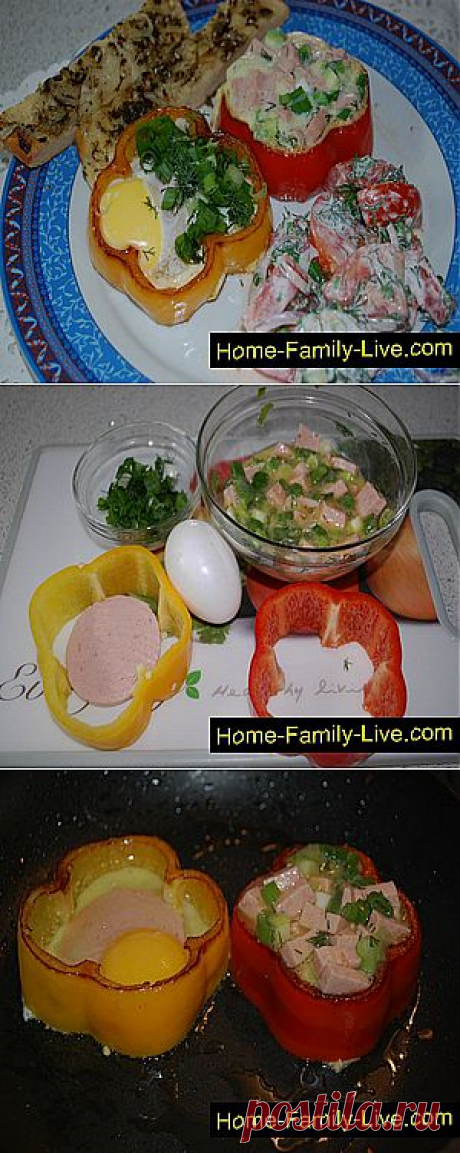 Кулинарные рецепты Яичница в перце
