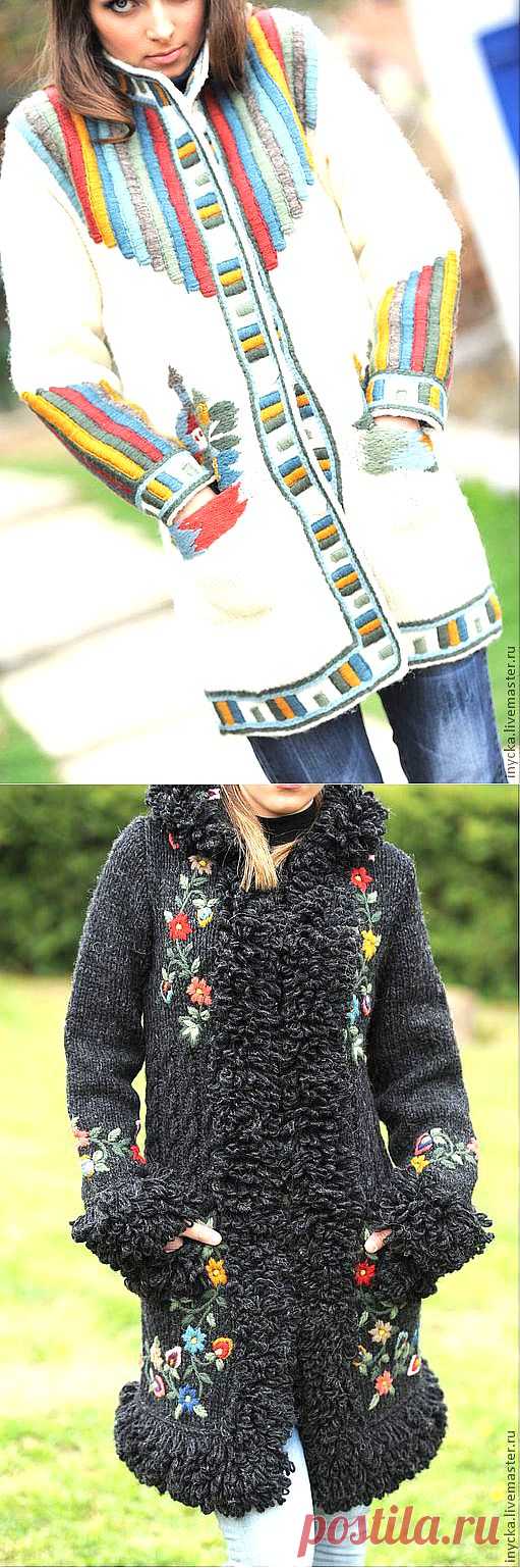 Вязаные пальто. Мастерская "WOOL-ART", Сербия..