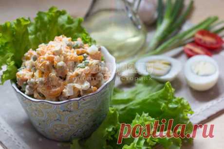 Салат из вареной морковки, яиц, сыра и горошка - рецепт с пошаговыми фото | Все Блюда