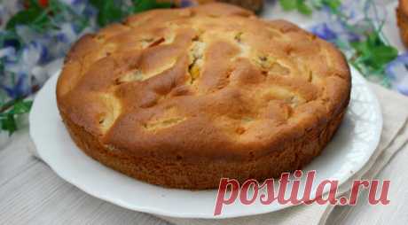 Заливной пирог с яблоками, пошаговый рецепт с фото