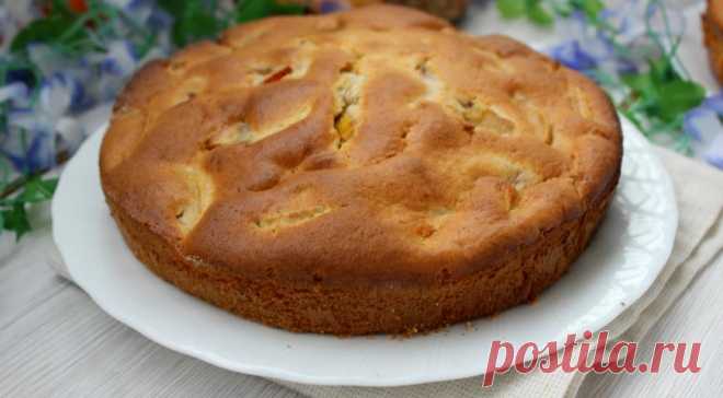 Заливной пирог с яблоками, пошаговый рецепт с фото