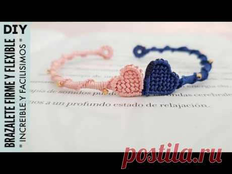 DIY COMO HACER PULSERA FIRME Y FLEXIBLE | BRAZALETE TEJIDO | PULSERA FÁCIL EN MACRAME - YouTube
