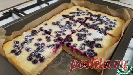 Пирог с черникой и сметанной заливкой Кулинарный рецепт
