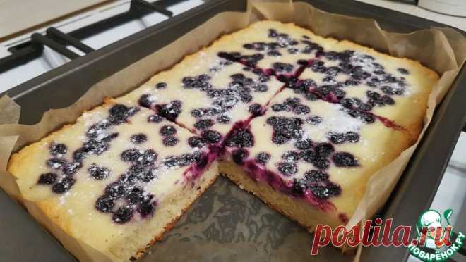 Пирог с черникой и сметанной заливкой Кулинарный рецепт
