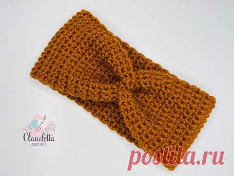 Crochet X-Twist Headband / Earwarmer / BEGINNER - YouTube