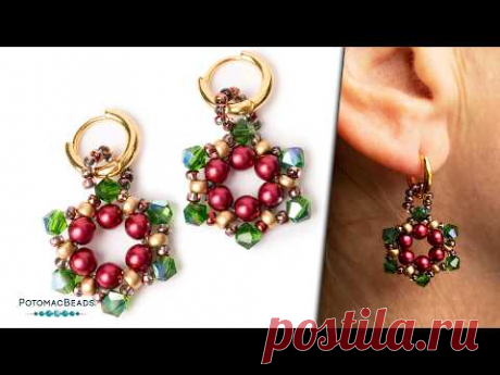 2 Minute Holiday Earrings - DIY Jewelry Making Tutorial by PotomacBeads