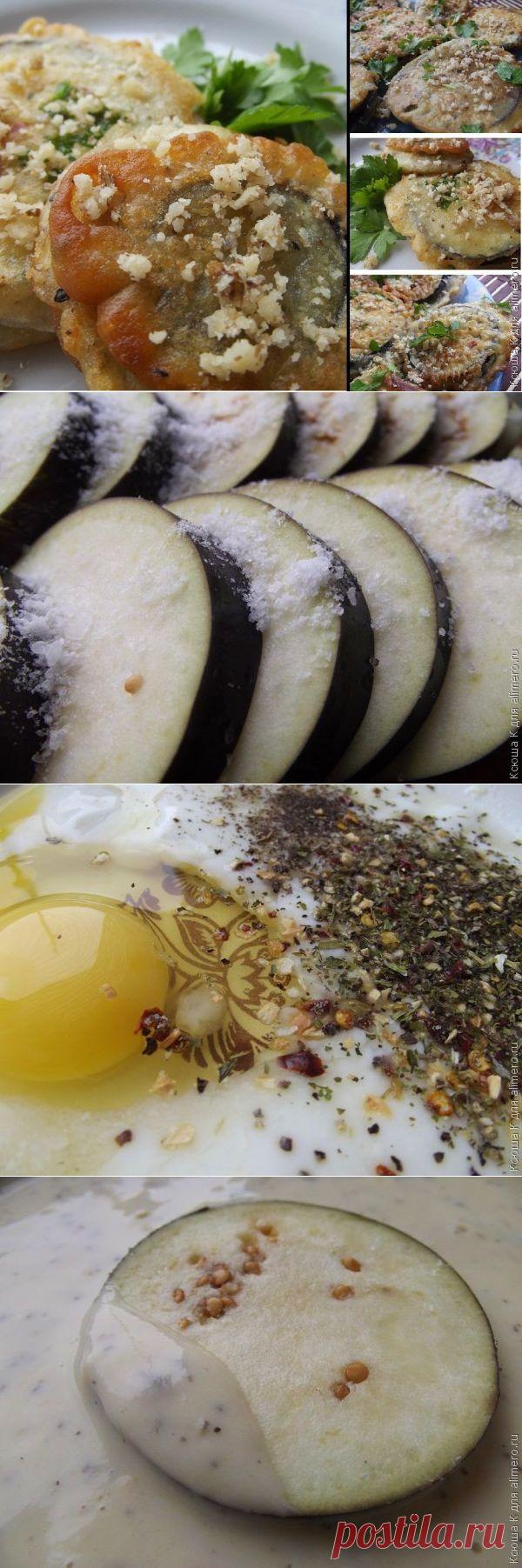 Баклажаны в кляре.— 1 среднего размера баклажан
— 0,5 стакана кефира
— 1 яйцо
— много вкусных трав и специй (чеснок, черный перец, красный сладкий перец, лук-порей, базилик, зелень петрушки)
— мука (сколько возьмет)
— соль по вкусу
— растительное масло для жарки