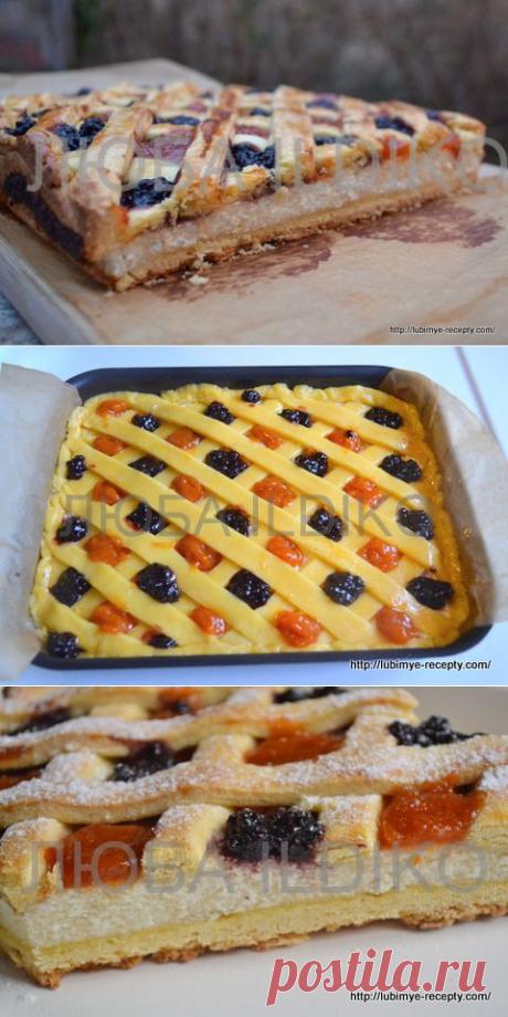 ПИРОГ с творогом и вареньем - сладкий, красивый и вкусный, из самых обычных продуктов !  Люблю пироги с творогом и выпечку с вареньем. А тут – два в одном ! Очень вкусный и простой в приготовлении открытый песочный пирог с нежной начинкой !