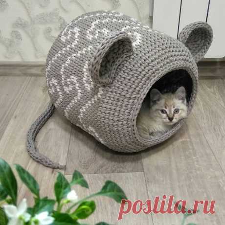 Шикарные кото-домики в виде мышек от талантливой мастерицы Lesya Vasytovich 🐭