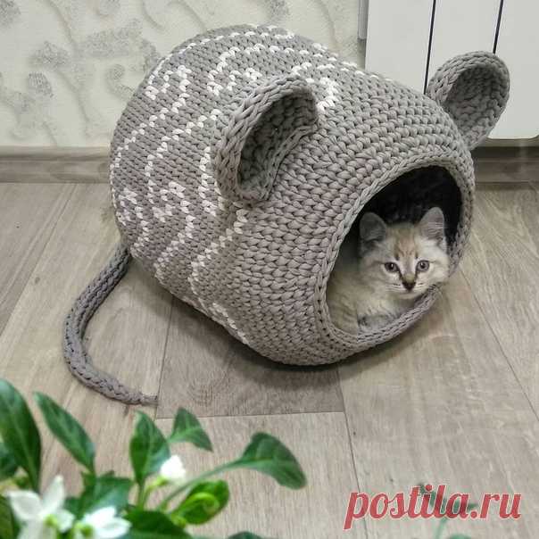 Шикарные кото-домики в виде мышек от талантливой мастерицы Lesya Vasytovich 🐭