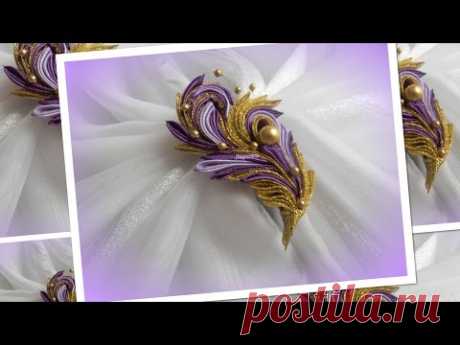 Kanzashi/ Канзаши, брошь/ МК/ DIY/brooch/