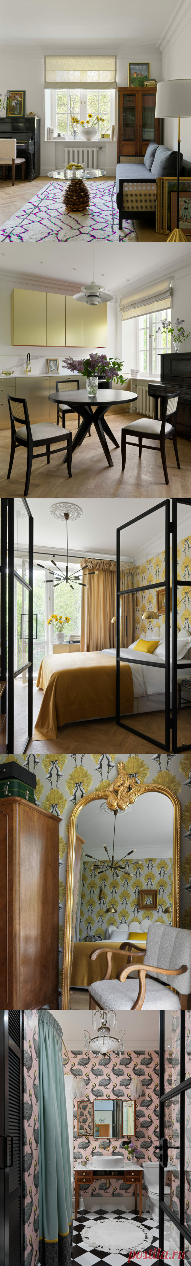 Квартира актрисы Насти Цветаевой в московской “сталинке”, 56 м² | AD Magazine Russia | Яндекс Дзен