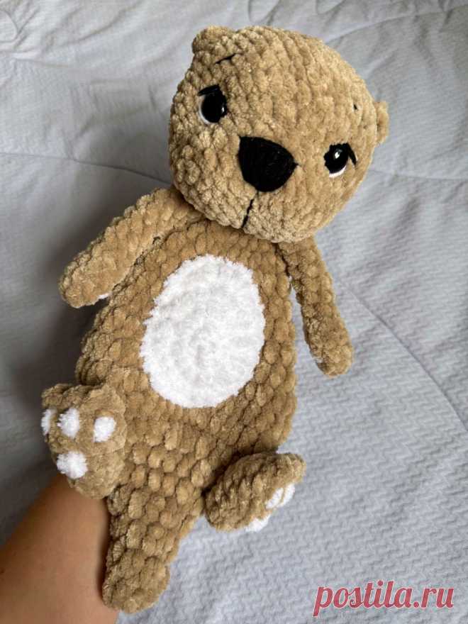 PDF Выдра крючком. FREE crochet pattern; Аmigurumi toy patterns. Амигуруми схемы и описания на русском. Вязаные игрушки и поделки своими руками #amimore - большая выдра из плюшевой пряжи, плюшевый зверёк.