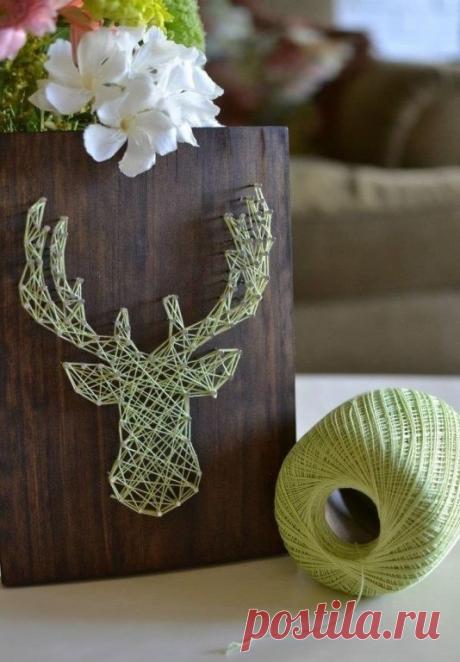 Идея: панно из ниток и гвоздей