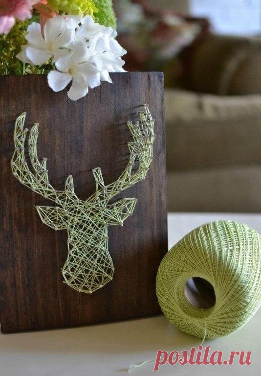 Идея: панно из ниток и гвоздей