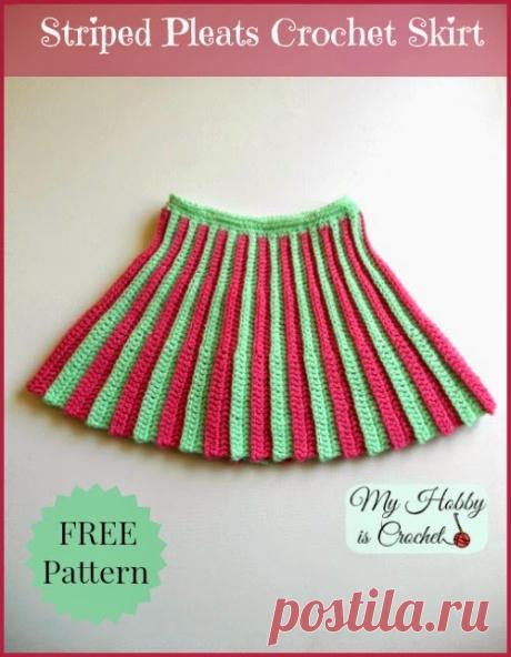 My Hobby Is Crochet: Pleated Mini Skirt, Toddler Size - Free Crochet Pattern