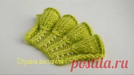 Узоры спицами. Рюши «Колокольчики» - 2. (сверху в низ). Knitting patterns. Ruches "Bells" - 2.