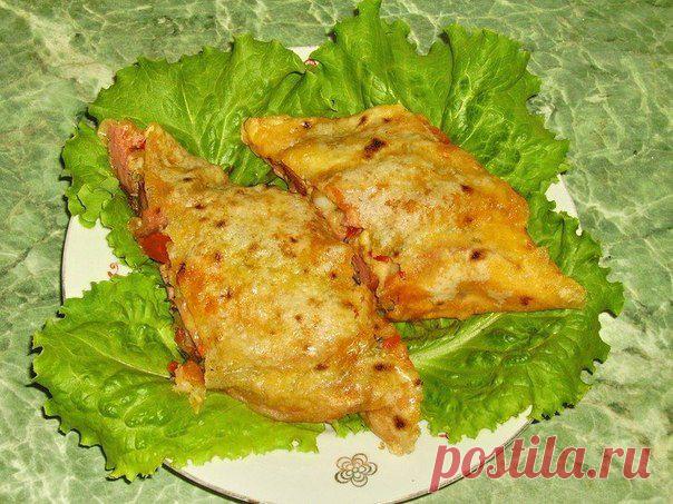 Фаршированный лаваш запечённый в духовке