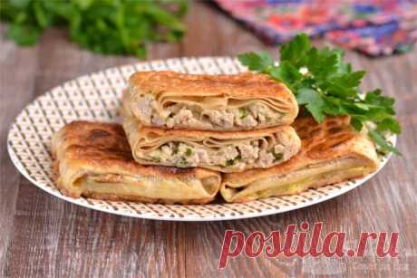 Рулет из лаваша с куриным фаршем