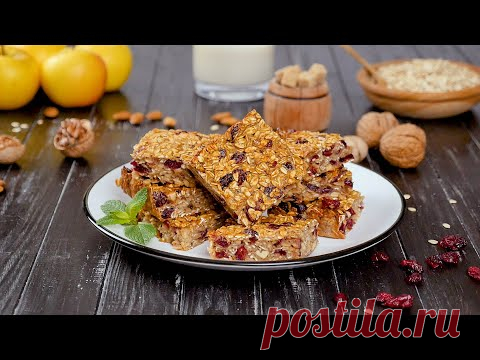 Овсяные батончики с орехами и клюквой - Рецепты от Со Вкусом