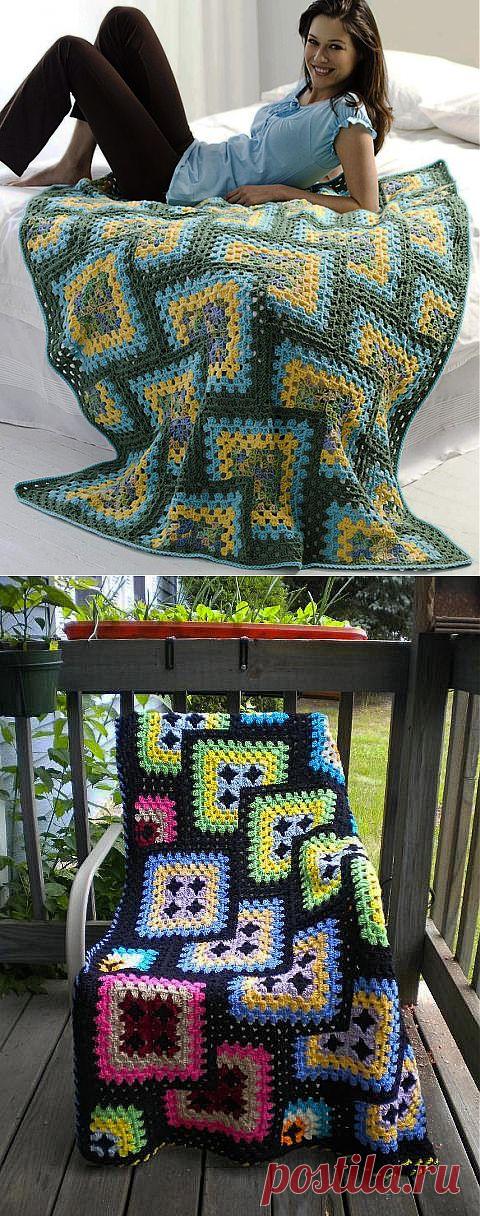 ПЛЕД "КВАДРАТНЫЕ ДИАГОНАЛИ".