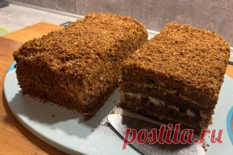 Пирог на сметане с медом — простой домашний медовик — Home cooking