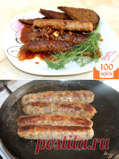 Колбаски домашние с фарша ассорти с чесноком, соевым соусом и гренками - пошаговый рецепт с фото. Как приготовить.