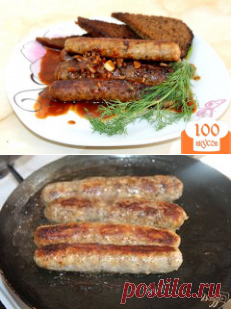 Колбаски домашние с фарша ассорти с чесноком, соевым соусом и гренками - пошаговый рецепт с фото. Как приготовить.