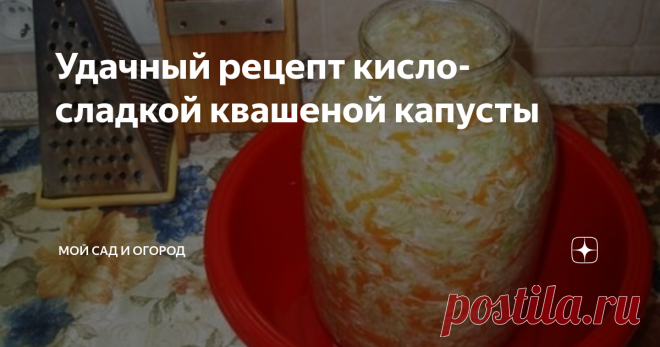 Удачный рецепт кисло-сладкой квашеной капусты Вот не знаю, как у вас, но в нашей семье обязательной зимней закуской считается квашеная капуста. Ну вот честно, ни один холодный сезон без нее не обходится. Конечно, в моем кулинарном арсенале побывало множество рецептов ее приготовления, но, к великому удивлению, самый простой из них и оказался самым вкусным.
Самое главное – уже через 3 дня можно наслаждаться хрустящей кисло-сладкой квашеной кап