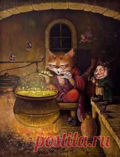 Сказочный мир котов от Александра Маскаева (50 работ)