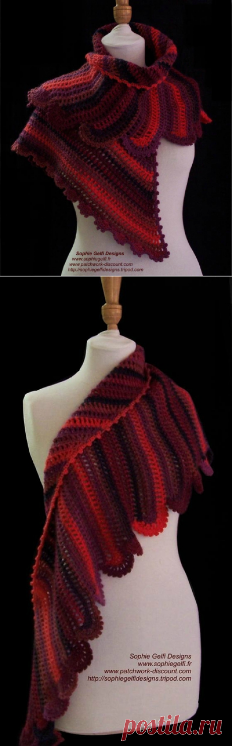 Coquelicot shawlette - Sophie Gelfi créations textiles