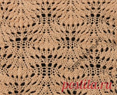 узор 219 павлиний хвост | каталог вязаных спицами узоров