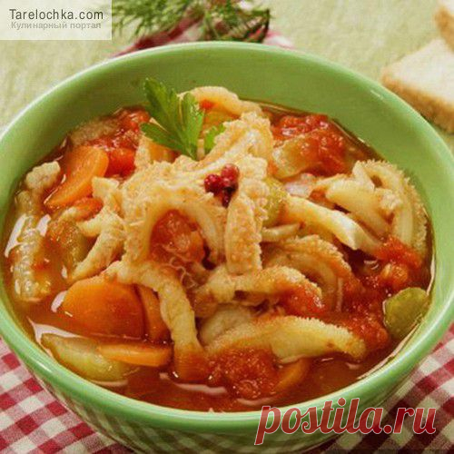 Рецепт - Рубец с копченой грудинкой в горшке - Блюда из рубца