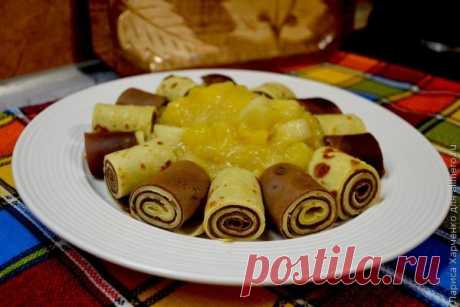 Блинные роллы с фруктовой сальсой