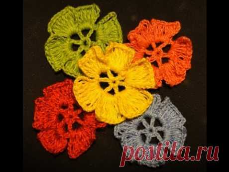 Цветок вытянутыми столбиками Вязание крючком CROCHET FLOWER