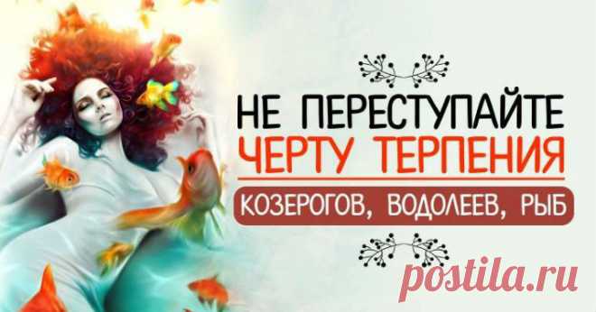 Никогда не переступайте черту терпения Рыб, Козерогов, Водолеев после которой уже не будет ничего и никогда