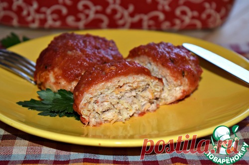 Мясные котлеты с овощами 