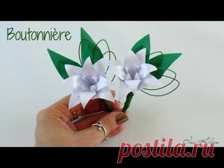 Origami: Boutonnière - Flor de Lapela