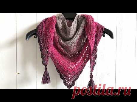 ANA LUCIA SHAWL - FREE TRIANGLE SHAWL CROCHET PATTERN