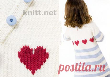 Платье для девочки с сердечками | knitt.net