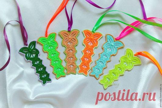 Купить Закладка для книг Цветочный неон книжная закладка - закладка для книг, Книжная закладка