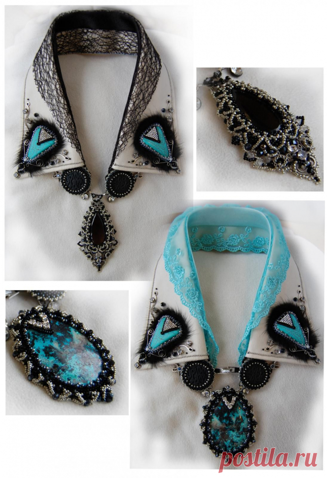 IBA-2015: "Ханский клад" - воротничок-трансформер (три модификации) | biser.info - всё о бисере и бисерном творчестве