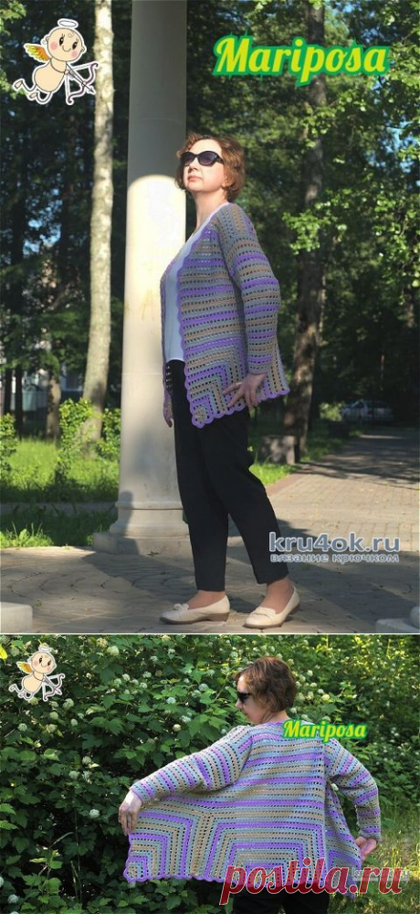 Женский жакет крючком. Работа Elena Mariposa