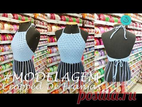 CROPPED DE CROCHÊ FRANJADO EM CROCHÊ - HENRIQUE SILVA TV