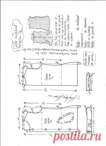 Colete matelassê - DIY - molde, corte e costura - Marlene Mukai