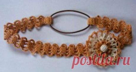 Украшение повязка для волос крючком - Вязание - Моя копилочка