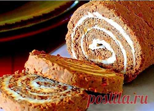 Рулет из печени с луком, морковью и плавленым сыром - Kulinarnyj-Recept.��