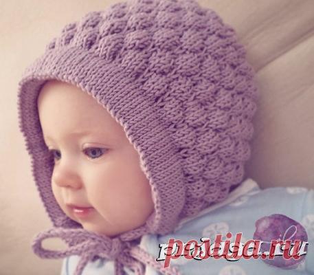Шапочка – чепчик спицами для малыша от jOSSLYNNdesigns