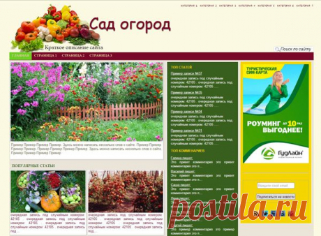 Сад огород шаблон wordpress.

Сад огород шаблон wordpress Suburbanarea замечательно подойдет для оформления сайта садово-огородной тематике.

Главная страница шаблона имеет принципиально новую структуру, выполненную в виде блоков, благодаря чему появилась возможность разместить на ней больше полезной информации. В верхнем блоке предусмотрен вывод краткого описания сайта с миниатюрой, которая берется из статей и меняется при каждом обновлении страницы.